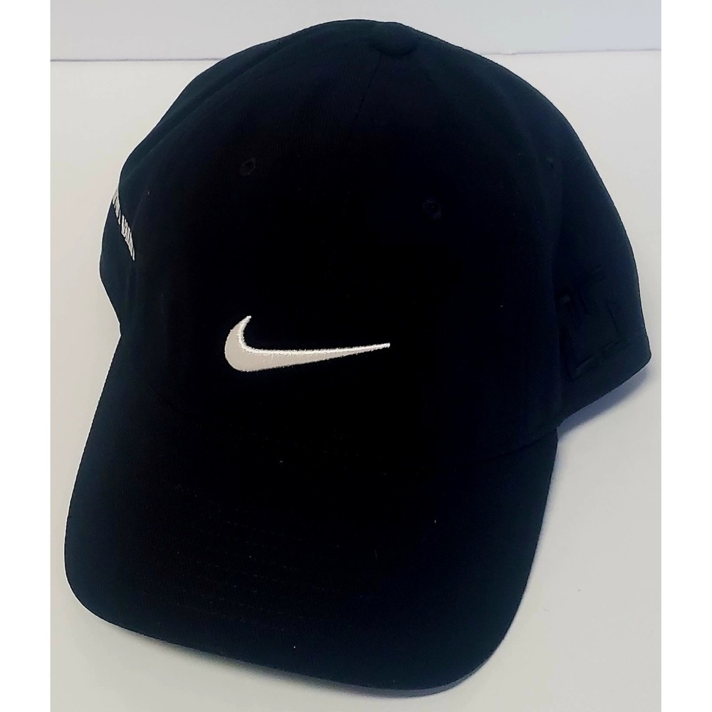 Nike Hat Payne's Valley Tiger Woods Black White Embroidery Dri Fit Ball Cap Adj